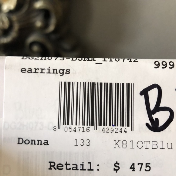 Versace Blue Crystal Embellished Clip-on Earrings - Picture 7 of 13